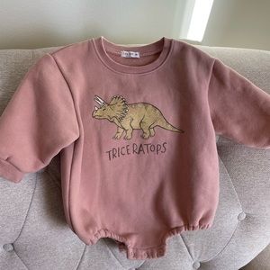Dino Fleece Lined Romper